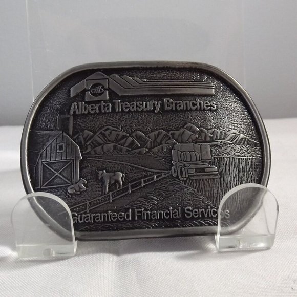 Alberta Treasury Branches for Agriculture Industry Belt Buckle - Picture 1 of 7